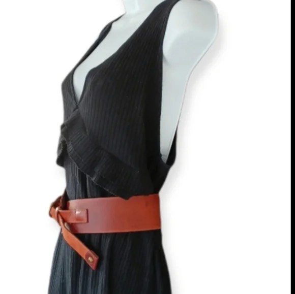 Zara Trafaluc Black ribbed stretch jumpsuit Size L - Picture 3 of 8